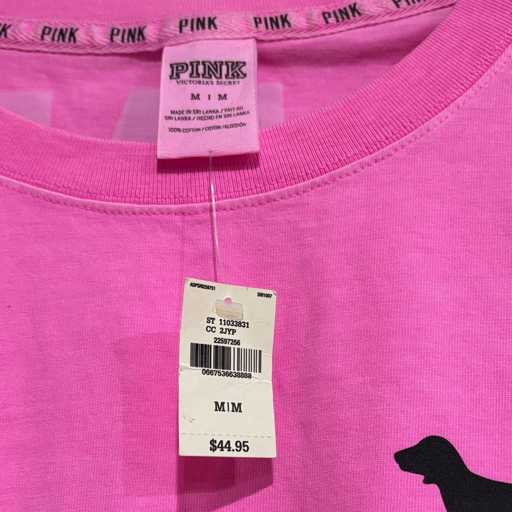 Victoria's Secret Pink Long Sleeve with Black Dog Logo - Picture 2 of 3